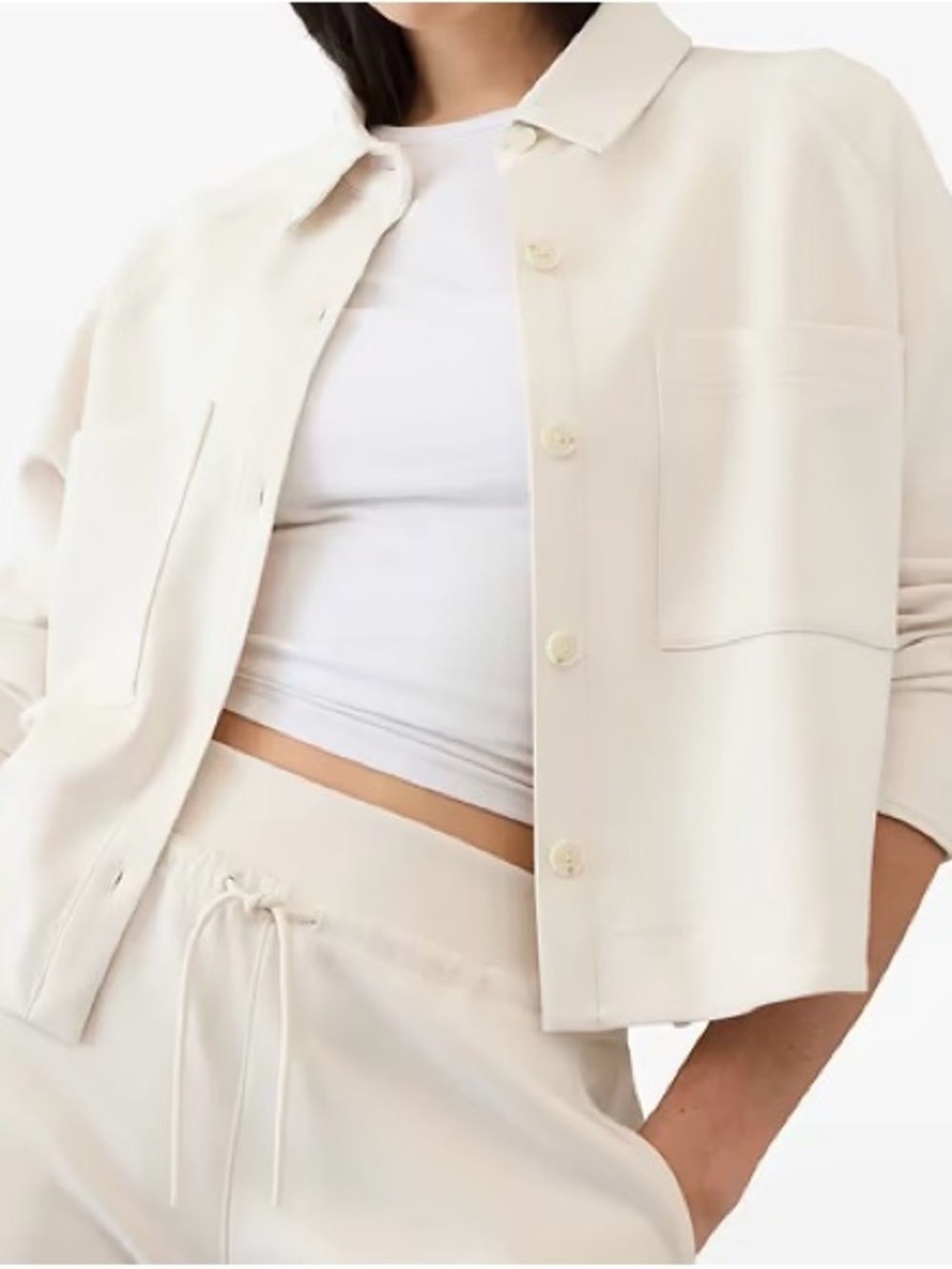 a new day Cream Button-Front Relaxed Blazer
